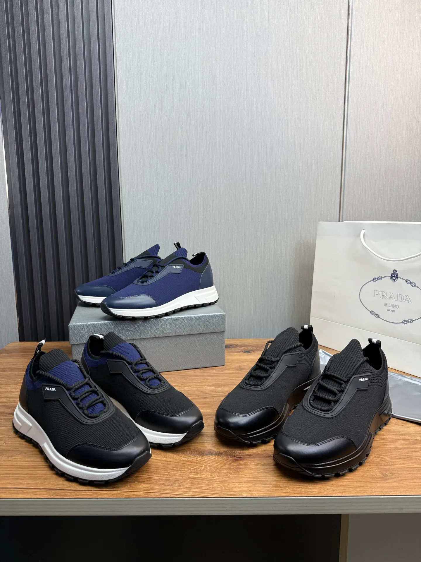 Men's shoes 💰500💰 [PRADA] Men's shoes are popular in the counter, official website is synchronized, 1 high-quality shipment ✔️Original fly-woven cowhide + cowhide lining, original original bottom, 38-45 (45 customized, non-refundable)